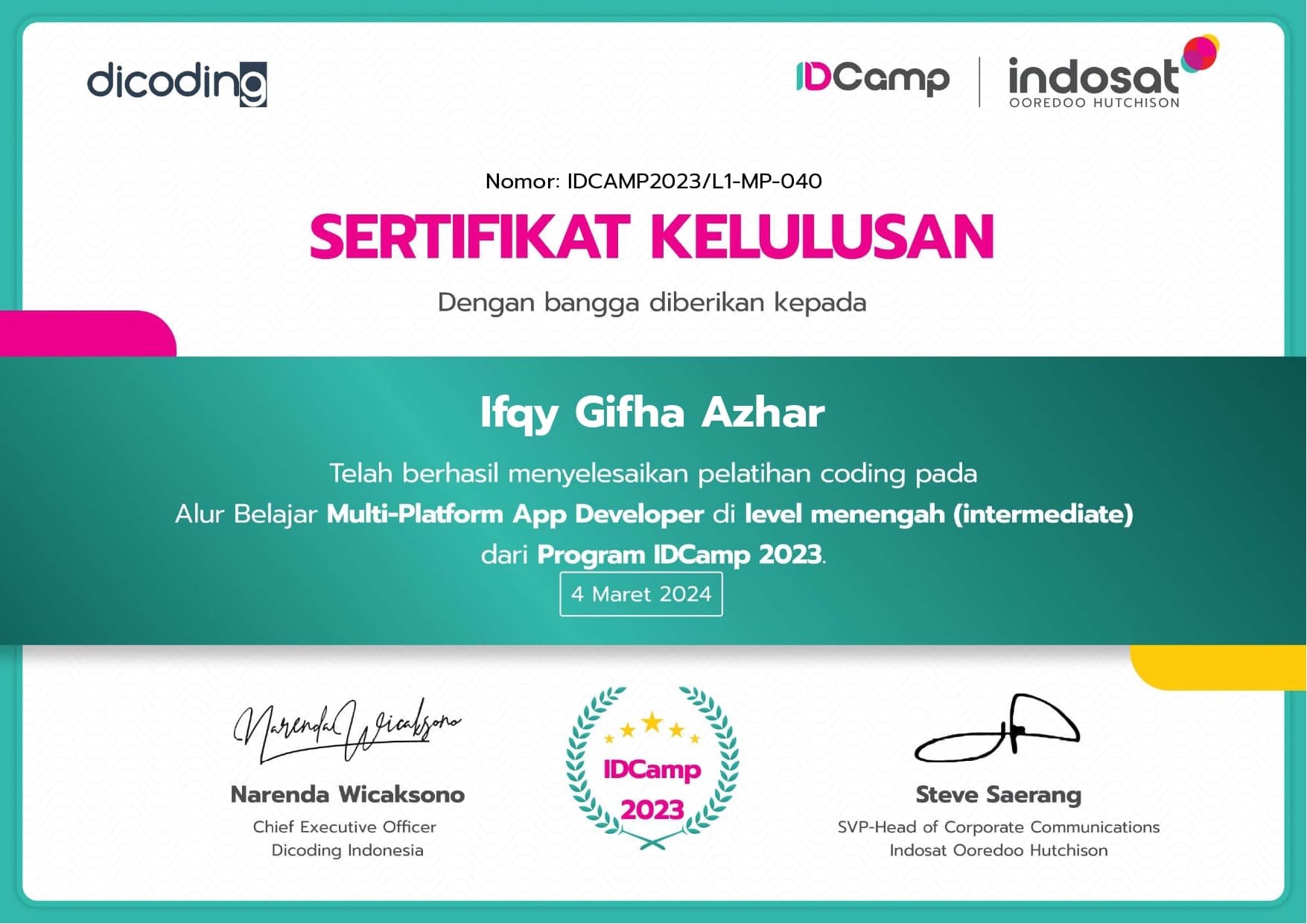 Multi platform idcamp certificates